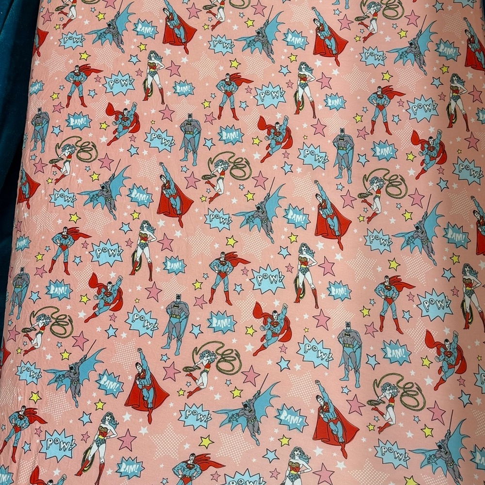 Superhero Themed Pink Little Sleepies Crib Sheets